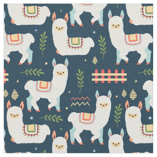 Cute Llamas Stof (Close Up)