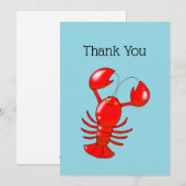Cute Lobster Bedankkaart (Voorkant / Achterkant)