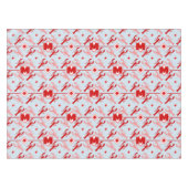 Cute Lobster en Red Monogram | Levensduur van het  Tafelkleed (Voorkant (Horizontaal))