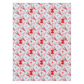 Cute Lobster en Red Monogram | Levensduur van het  Tafelkleed (Voorkant)