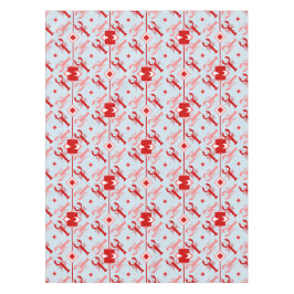 Cute Lobster en Red Monogram | Levensduur van het Tafelkleed
