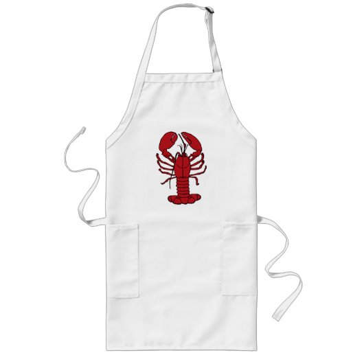 Cute Lobster Nautical strand Apron Lang Schort (Voorkant)