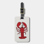 Cute Lobster Nautical strand bagagelabel (Voorkant verticaal)
