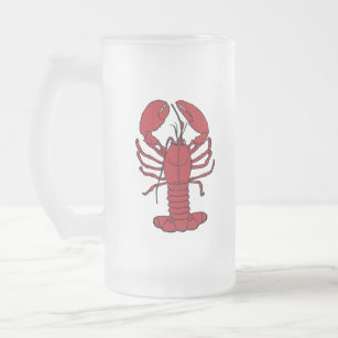 Cute Lobster Nautical strand frosted beer mok