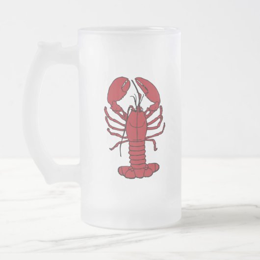 Cute Lobster Nautical strand frosted beer mok (Links)