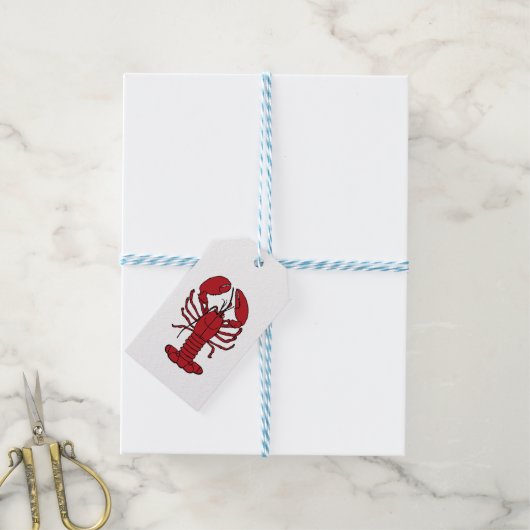 Cute Lobster Nautical strand gift label Cadeaulabel (Met Touw)