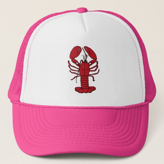 Cute Lobster Nautical strand trucker hat roze Pet (Voorkant)