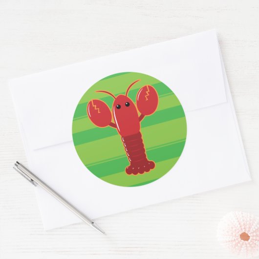 Cute Lobster Ronde Sticker (Envelop)