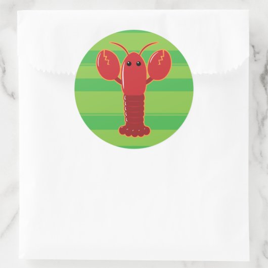 Cute Lobster Ronde Sticker (Tas)