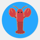Cute Lobster Ronde Sticker (Voorkant)