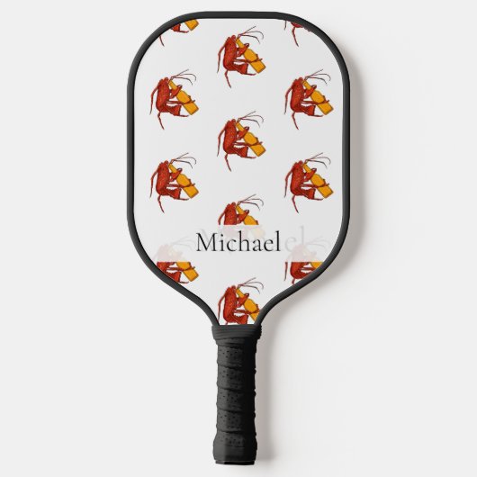 Cute Lobster Seafood Personalized Retirement Pickleball Paddle (Achterkant)