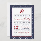 Cute Lobster Summer Party Kaart (Voorkant)