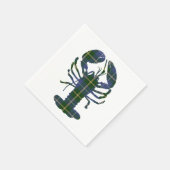Cute Lobster tartan Nautical strand paper inapkins Servetten (Hoek)