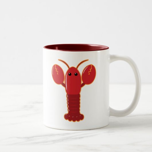 Cute Lobster Tweekleurige Koffiemok (Rechts)