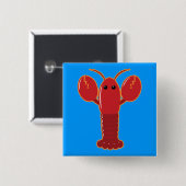 Cute Lobster Vierkante Button 5,1 Cm (Voorkant /achterkant)