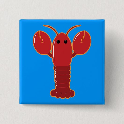 Cute Lobster Vierkante Button 5,1 Cm (Voorkant)