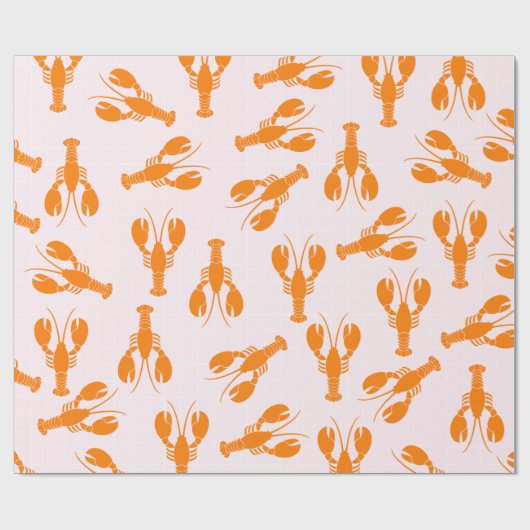 Cute Lobster Wrapping Paper Cadeaupapier (Vlak)