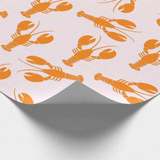 Cute Lobster Wrapping Paper Cadeaupapier (Hoek)