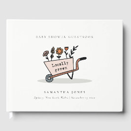 Cute locally Grown Blush Floral Cart Baby shower Gastenboek