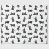 Cute Locomotive Train CUSTOM ACHTERGROUND COLOR Cadeaupapier (Vlak)