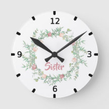Cute logo Best Sister Ever Waterverf Floral