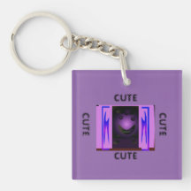 CUTE_LOGO_PINK_BLACK sleutelhanger