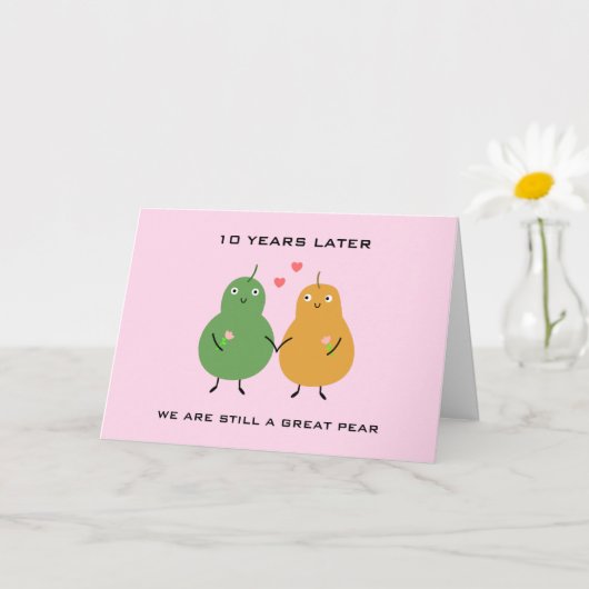 Cute Loing Great Pear Couple Pun Jubileum Love Kaart (Kleine Plant)
