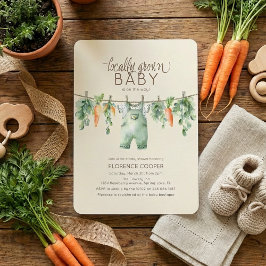 Cute lokaal gekweekte baby shower uitnodiging