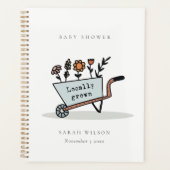 Cute lokaal gekweekte Blue Floral Cart Baby shower Planner (Voorkant)