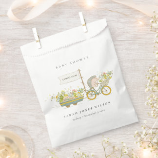 Cute lokaal gekweekte egel Flora Bike Baby shower Bedankzakje