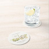 Cute lokaal gekweekte egel Flora Bike Baby shower Ronde Kartonnen Onderzetter (Insitu)