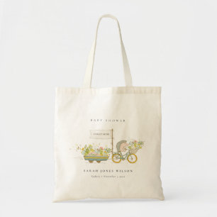 Cute lokaal gekweekte egel Flora Bike Baby shower Tote Bag