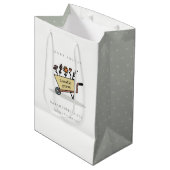 Cute lokaal gekweekte geel Baby shower van kartonn Medium Cadeauzakje (Voorkant Gekanteld)