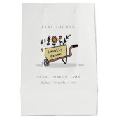 Cute lokaal gekweekte geel Baby shower van kartonn Medium Cadeauzakje (Achterkant)