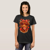 Cute Lollip Highland Cow Valentine's Day Red Heart T-shirt (Voorkant volledig)