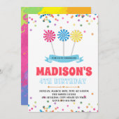 Cute lollipop verjaarfeest uitnodiging (Voorkant / Achterkant)