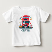 Cute Londense dubbeldekkerbus en teddybeer (Voorkant)