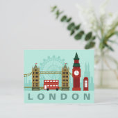 Cute London Illustration briefkaart (Staand voorkant)