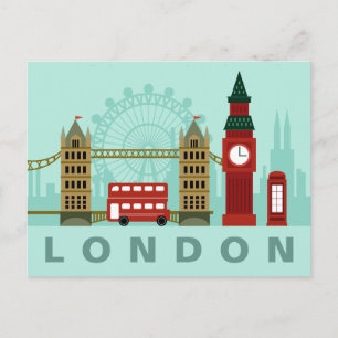 Cute London Illustration briefkaart