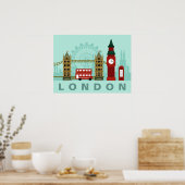 Cute London Illustration poster (Keuken)
