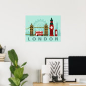 Cute London Illustration poster (Thuiskantoor)