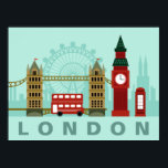 Cute London Illustration poster<br><div class="desc">Bekijk mijn winkel voor meer objecten uit Londen.</div>