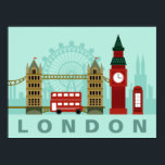 Cute London Illustration poster<br><div class="desc">Bekijk mijn winkel voor meer objecten uit Londen.</div>