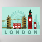Cute London Illustration poster (Voorkant)