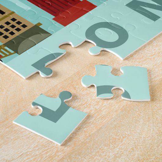 Cute London Illustration puzzle Legpuzzel (Zijkant)
