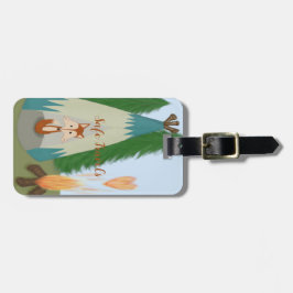 Cute Lone Fox Bagagelabel
