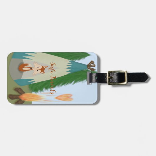 Cute Lone Fox Bagagelabel (Voorkant horizontaal)