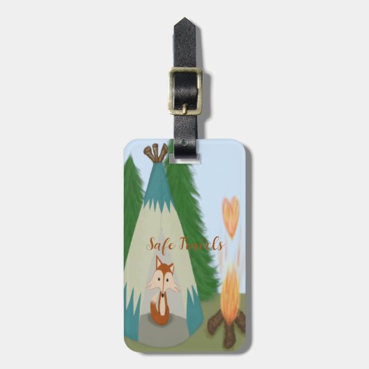 Cute Lone Fox Bagagelabel (Voorkant verticaal)