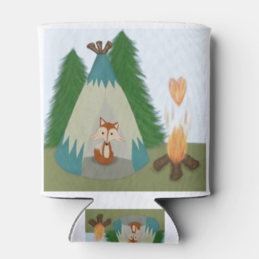 Cute Lone Fox Blikjeskoeler (Achterkant)