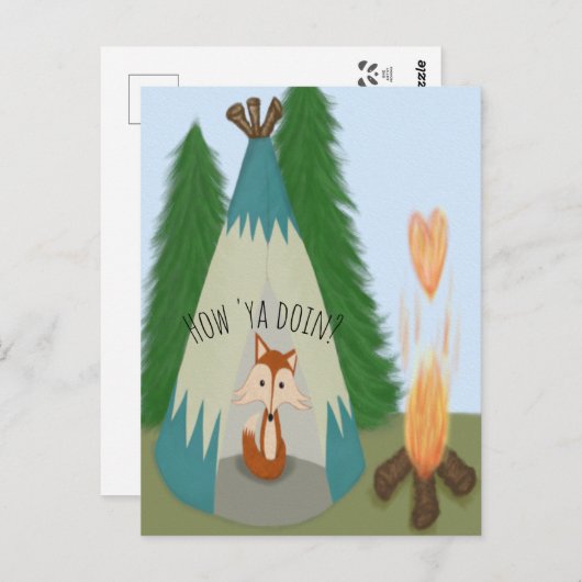 Cute Lone Fox Briefkaart (Voorkant / Achterkant)